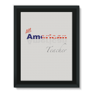 All American Teacher Framed Eco-Canvas