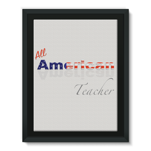 All American Teacher Framed Canvas