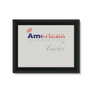 All American Teacher Framed Eco-Canvas